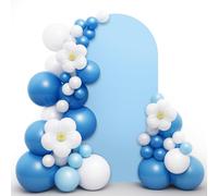 LEBENGURU Upgraded 6FT Wedding Arch Cover, Baby Blue Spandex Fitted Arch Backdrop Cover, Round Top Chiara Stand Covers for Birthday Party Baby Shower Banquet Balloon Décor