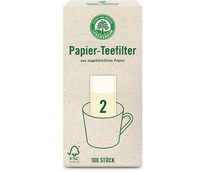 Lebensbaum Organic Paper Tea Filter, Non-Bleaching, Compostable - 100 Pieces, Disposable Tea Bags