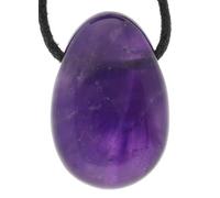 Lebensquelle Plus Amethyst Drop Pendant - Genuine Gemstone Necklace with Adjustable Cotton Cord | Hand-Selected Natural Crystal Jewellery