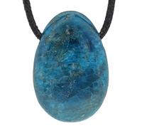 Lebensquelle Plus Apatite Drop Pendant | Drilled Tumbled Stone Pendant with Cotton Cord | High-Quality Gemstone Pendant
