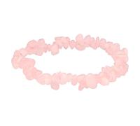 Lebensquelle Plus Crystal Chip Bracelet with Gemstone Card | Handcrafted Stretch Bracelet with Genuine Gemstone Chips | Comfortable Elastic Design (Rose quartz)
