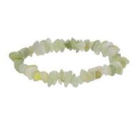 Lebensquelle Plus Crystal Chip Bracelet with Gemstone Card | Handcrafted Stretch Bracelet with Genuine Gemstone Chips | Comfortable Elastic Design (China Jade)