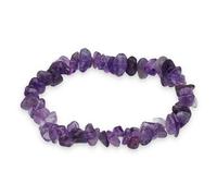 Lebensquelle Plus Crystal Chip Bracelet with Gemstone Card | Handcrafted Stretch Bracelet with Genuine Gemstone Chips | Comfortable Elastic Design (Amethyst)