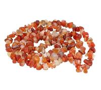 Lebensquelle Plus Endless Gemstone Chip Necklace 80-90cm | Natural Crystal Splitter Chain No Clasp | Tumbled Stone Beads (Carnelian)
