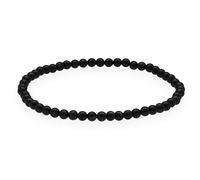 Lebensquelle Plus Gemstone Bead Bracelet | 4-5 mm Natural Stone | Delicate Stretch Bracelet | Lightweight, Elegant & Comfortable (Tourmaline, black (Schorl))