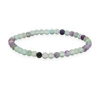 Lebensquelle Plus Gemstone Bead Bracelet | 4-5 mm Natural Stone | Delicate Stretch Bracelet | Lightweight, Elegant & Comfortable (Fluorite)
