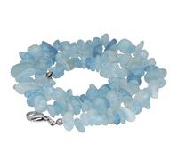 Lebensquelle Plus Handcrafted Gemstone Chip Necklace 45cm with Lobster Clasp | Natural Crystal Splitter Jewellery | Healing Stone Beads (Aquamarine)