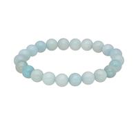 Lebensquelle Plus Premium Gemstone Bead Bracelet 8mm | Natural Stone Ball Bracelet Elastic | Crystal Jewellery Stretchy (Amazonite)