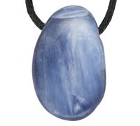 Lebensquelle Plus Rare Drop Pendant with Cotton Cord | Set Offer Natural Stone Necklace | Genuine Gemstone Pendant | Drilled Tumbled Stone Drop Pendant, 3 cm, Kyanite, Various