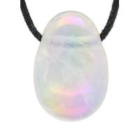 Lebensquelle Plus Rare Drop Pendant with Cotton Cord | Set Offer Natural Stone Necklace | Genuine Gemstone Pendant | Drilled Tumbled Stone Drop Pendant, 3 cm, Semi Precious Stone, Various