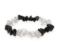 Lebensquelle Plus Rock Crystal + Black Tourmaline Chip Bracelet | Protective Bracelet | High Quality Gemstone Bracelet