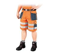 Leber&Hollman LH-FMNX-TS_PGSM Formen Protective Short Trousers, Orange-Navy Blue-Gray, M Size
