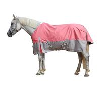 Leberna 1200D Waterproof Turnout Rug for Horses - Lightweight Ripstop Breathable Turnout Horse Rugs with Standard Neck, No Fill (Pink Grey, 6'6'')