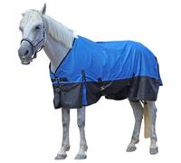 Leberna 600D Waterproof Horse Turnout Rug No Fill (Royal Blue/Black, 5'9") | Ripstop Lightweight Breathable Horse Rain Sheet for Spring and Mild Weather, with Anti-Rub Fleece Withers