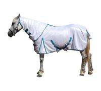 Leberna Combo Fly Rugs for Horses with Neck and Belly Wrap - Horse Fly Rug Breathable Sheet, Insects Flies Bug Protection (White, 7'0")