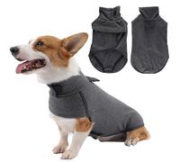 Leberna Dog Jumper Fleece Vest Sweater, Warm & Lightweight Sweater Pullover, Autumn Winter Cold Weather Puppy Clothes for Small and Medium Dogs(Grey, 2XL)