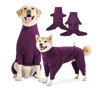 Leberna Dog Onesie with Legs - Warm Clothes Windproof Cozy Jumpsuit Outfit for Small Medium Large Dogs Indoor Outdoor Wear (Wine Red, 2XL)