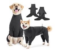 Leberna Dog Onesie with Legs - Warm Clothes Windproof Cozy Jumpsuit Outfit for Small Medium Large Dogs Indoor Outdoor Wear (Grey, 2XL)