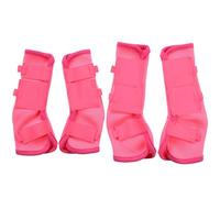 Leberna Horse Fly Boots Set of 4 - Breathable Comfy Mesh Horse Leggings Reduce Stomping, Hoof Stress, and Leg Fatigue (Pink, Pony)