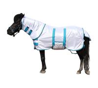 Leberna Miniature Fly Rug Combo for Shetland Pony, Donkey, Section A and Miniature Horse, Insects Flies Bug Protection (White, 4' 4")