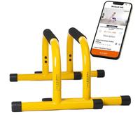 Lebert Fitness Parallette Push Up Bars Dip Station Stand - Perfect for Home and Garage Gym Exercise Equipment - Gymnastics, Calisthenics, Strength Training Parallel Bars for Men and Women - Yellow
