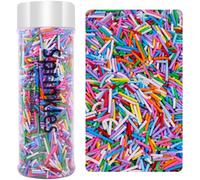 LEBERY Rainbow Jimmies Sprinkles Crunchy Jimmies Blue White Red Purple Sprinkles Colorful Pastel Jimmy Sprinkle Edible Blue White Sprinkle for Cake Baking Ice Cream Toppings Decorating 110g /3.88 Oz