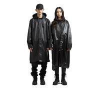 LEBEXY Women's Rain Cape & Jacket - Festival Raincoat, Hiking & Cycling EVA Reusable Breathable Pack of 2, black, L