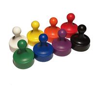 LeBigMag® 8 Colourful XXL Office Neodymium Magnets Extremely Strong Large Cone Magnets for Posters and Cards for Pin Boards Glass Magnetic Boards Diameter 29 mm Height 37 mm