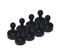 LeBigMag® 8 XXL Black Office Neodymium Magnets Extremely Strong Large Cone Magnets e.g. for Posters and Cards for Notice Board Glass Magnetic Board Diameter 29 mm 37 mm High