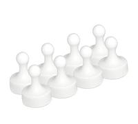 LeBigMag® 8 XXL Magnets White Extremely Strong Large Office Neodymium Poster Cards Cone Magnets for Notice Board Glass Magnetic Board Diameter 29 mm 37 mm High