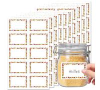 LEBKFT 100 Pcs Decorative Jar Labels for Jams Spices & Preserves, Easy Peel Self Adhesive Kitchen Labels with Smooth Write Surface for Food Containers Pantry Organization and Freezer Storage