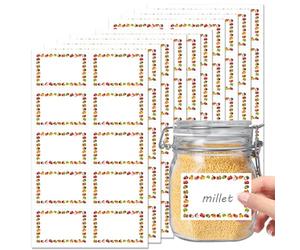 LEBKFT 100 Pcs Decorative Jar Labels for Jams Spices & Preserves, Easy Peel Self Adhesive Kitchen Labels with Smooth Write Surface for Food Containers Pantry Organization and Freezer Storage