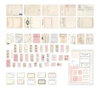 LEBKFT 100 Sheets Vintage Scrapbook Paper Kit, Retro Journaling Supplies Kit with Washi Paper Sticker for DIY Card Crafting Supplies Scrapbooking Stickers Collage Art Papers Mixed Media (Type A)