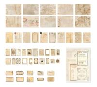 LEBKFT 100 Sheets Vintage Scrapbook Paper Kit, Retro Journaling Supplies Kit with Washi Paper Sticker for DIY Card Crafting Supplies Scrapbooking Stickers Collage Art Papers Mixed Media (Type C)