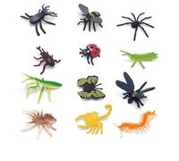 LEBKFT 12 PCS Mini Beasts Figures, Realistic Plastic Bugs Models Insect Collection for Science Projects Miniature Animals for Micro Landscape DIY Crafts & Home Decoration (Mini)