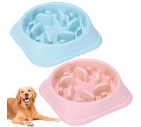 LEBKFT 2-Pack Slow Feeder Dog Bowls,Puzzle Bowls for Puppies and Small Dogs for Slow Eating Anti-Choke No-Spill Feeding and Non-Slip Pet Food Dish to Slow Eating and Improve Digestion