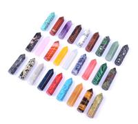 LEBKFT 20 Pcs Healing Crystals Set, Random Color Mixing Gem Stones and Crystals Wands for Reiki Meditation Chakra Stones Balancing Gemstones Collection and DIY Crystal Gifts (Single Pointed Hexagonal)