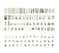 LEBKFT 200 pcs Vintage Scrapbooking Paper Pack, Aesthetic Retro Journaling Supplies Kit with Washi Paper Stickers Junk Journal Papers for DIY Scrapbook Card Making Decorative Crafts (Type A)