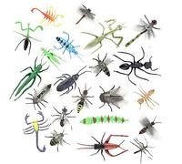 LEBKFT 22PCS Minibeasts Realistic Insects and Bugs for Kids, Plastic Animal Figurines Educational Playset Lifelike Bug Models for Small World Play Party Favors and Nature Learning (Type A)