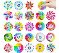 LEBKFT 24 Pack Mini Fidget Spinners for Kids, Colorful Hand Spinners Sensory Fidget Toys Party Bag Fillers for Kids Birthday Gifts for 3+ Year Old and Classroom Prizes for Kid