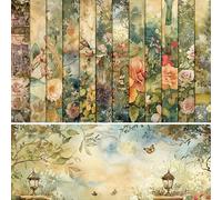 LEBKFT 24 Sheets 6x6 Inch Scrapbook Paper, Vintage Lace Patterned Decoupage Paper Sheets for Card Making Supplies Scrapbooking Decorative Junk Journals and Gift Wrapping (Type E)