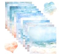 LEBKFT 24 Sheets Scrapbook Paper, 15×15cm Patterned Papers & Decoupage Papers Sheets Cardstock Pads for Scrapbooking DIY Craft Paper Projects Handmade Card Supplies & Gift Wrapping (Sea)