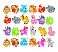 LEBKFT 24PCS Pop Fidget Toy Keychains for Kids,Party Bag Fillers Lucky Dip Prizes Pass the Parcel Prizes Stocking Fillers Classroom Prizes Student Gifts Animal Design Pop Party Favours (Random Color)