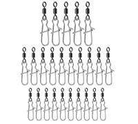 LEBKFT 25 Pcs Bearing Fishing Snap Swivels and Clips, 3-Size Quick Change Swivels Fishing Tackle for Saltwater & Freshwater Fishing Gear Essential Sea Fishing Accessories and Connectors