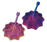 LEBKFT 2Pcs 3D Printed Expanded Sensory Fidget Star, Fractal Spiral Stress Relief Toy with Handle Honeycomb Polygon Push Play Spinner Decompression Tools Birthday Gift for Adults Teen (Combination A)