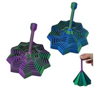 LEBKFT 2Pcs 3D Printed Expanded Sensory Fidget Star, Fractal Spiral Stress Relief Toy with Handle Honeycomb Polygon Push Play Spinner Decompression Tools Birthday Gift for Adults Teen (Combination B)