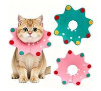 LEBKFT 2PCS Soft Cat Cone Collar, Adjustable Washable Pet Recovery Collar Ultra-lightweight Fabric Design Cute Donut Cone Alternative to Elizabethan Collar for Cats Kittens Small Dogs Rabbits
