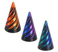 LEBKFT 3 Pcs 3D Printed Spiral Cone Fidget Toys, Impossible 3D Spiral Pyramid Fidgets for Stress Relief and Focus Sensory Toys for Adults and Kids Home Office Desk Decoration Gifts (Combination B)