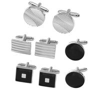 LEBKFT 4 Pairs Cufflinks for Men, Men's Cufflink Set with Personalized Elegant and Classic Color Tones for weddings, business, and graduation gifts