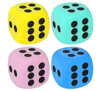 LEBKFT 4 Pcs Large Foam Dice, 3.8CM Big Soft Dice Set for Classroom Math Games Colorful Big Dices for Kids Party Activities Family Game Night Team Building Exercises Stress Relief Toy (Combination B)